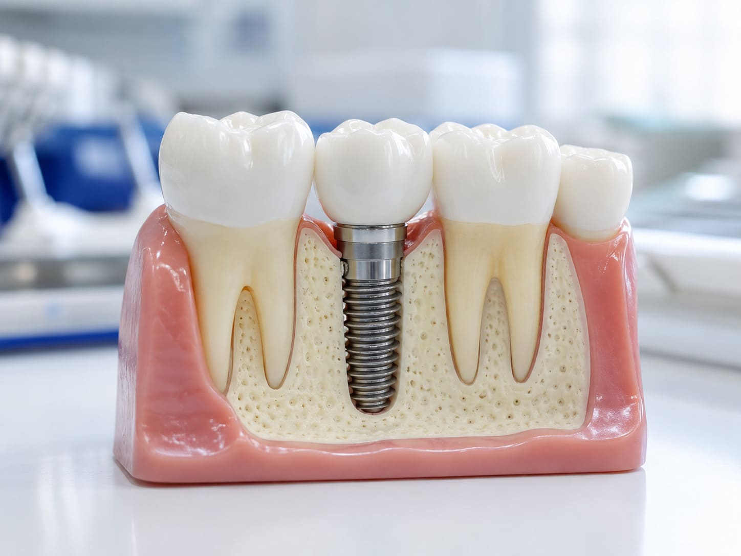 Implante dental de titanio con corona en Dental Correct Guadalajara
