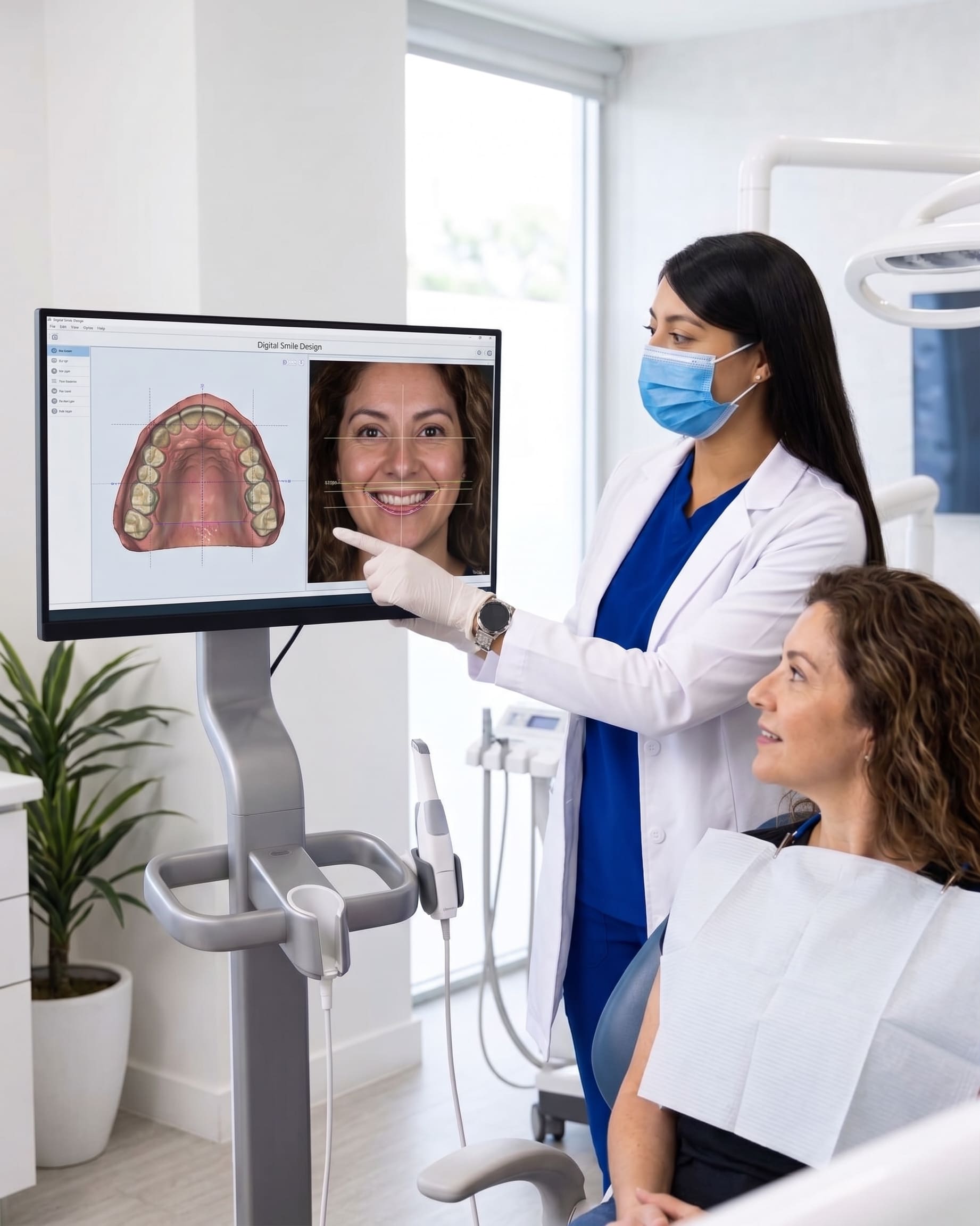 Planeación digital de diseño de sonrisa con análisis facial en Dental Correct Guadalajara.