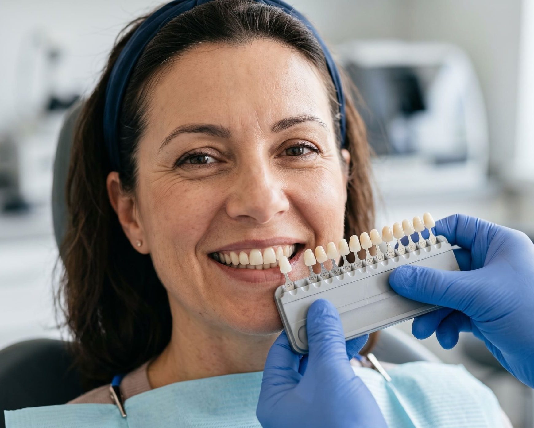 Selección de tono dental durante la planeación de un diseño de sonrisa en Dental Correct Guadalajara.